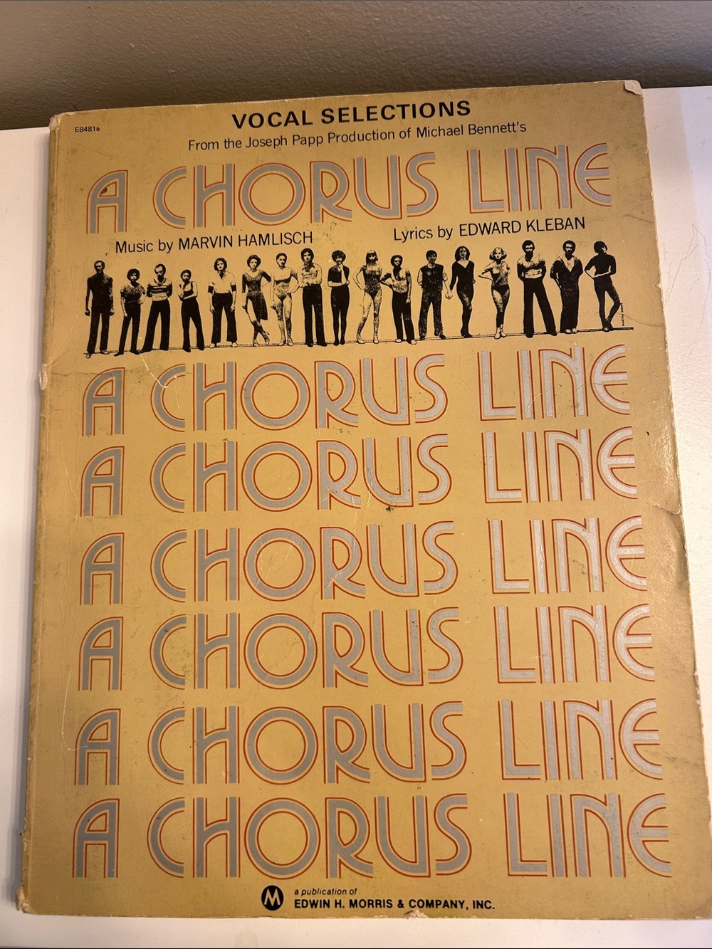 Vintage 1975 A Chorus Line Vocal / photo Selections Songbook - Yellow